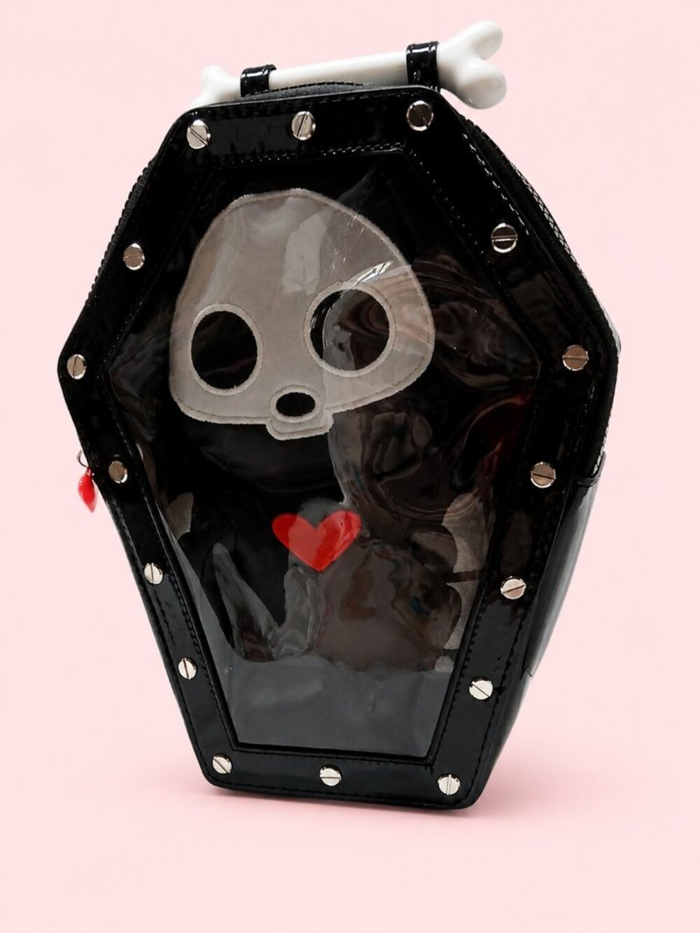 Dolls Kill x Skelanimals 2 in 1 Clear Coffin Backpack w/ Dax Plush Mini Bag